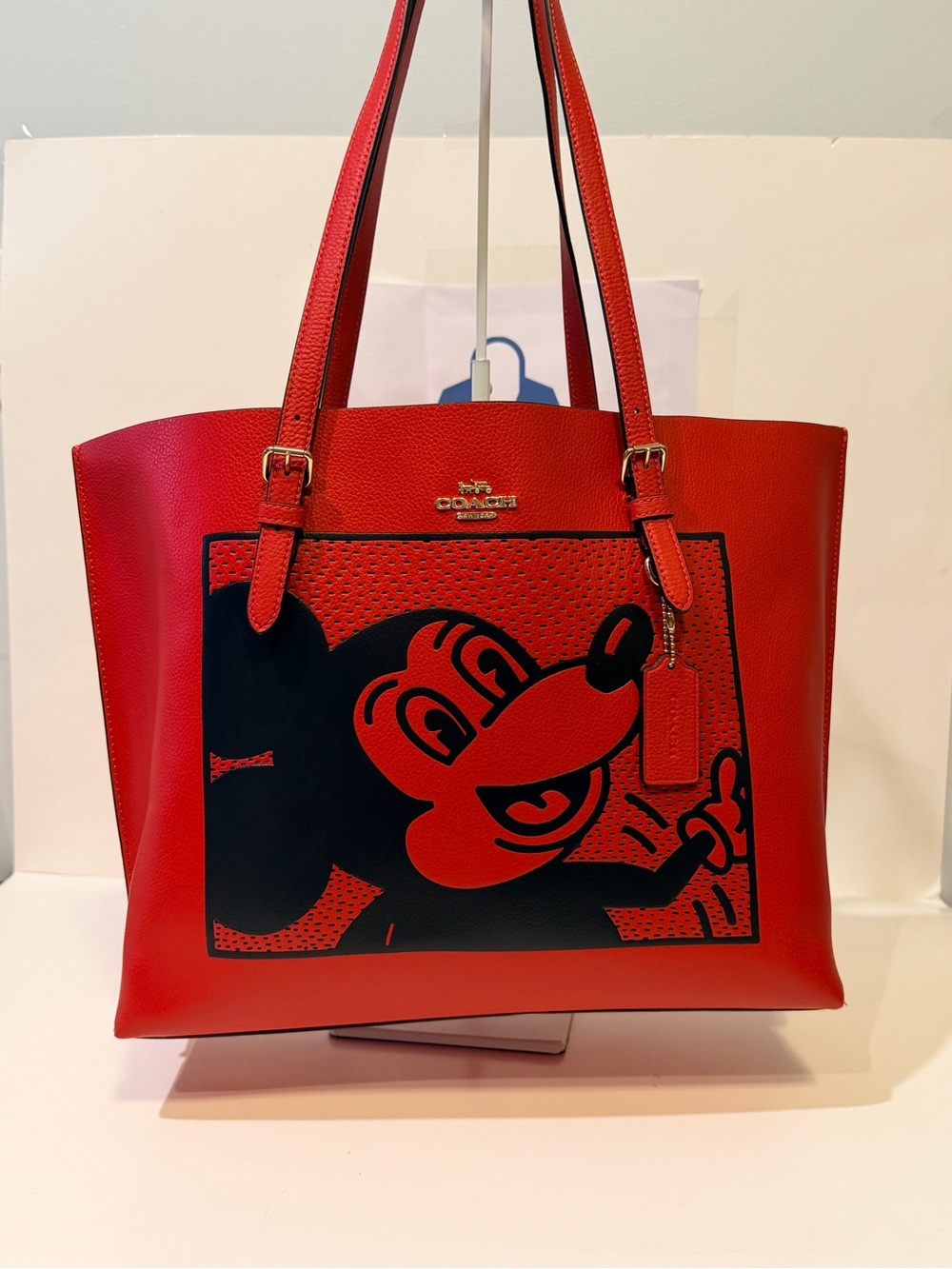 NWT Coach Mickey Mouse Leather Tote Bag